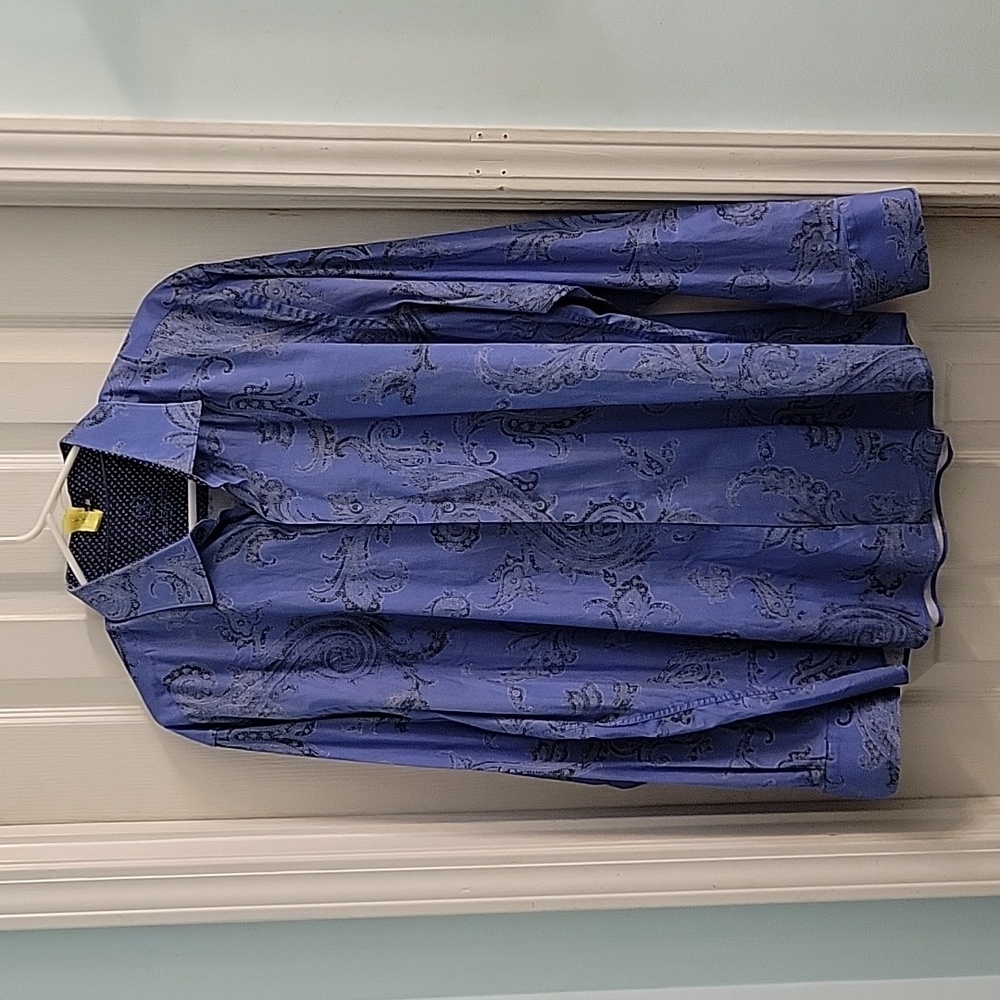 Bugatchi Blue Paisley button down shirt